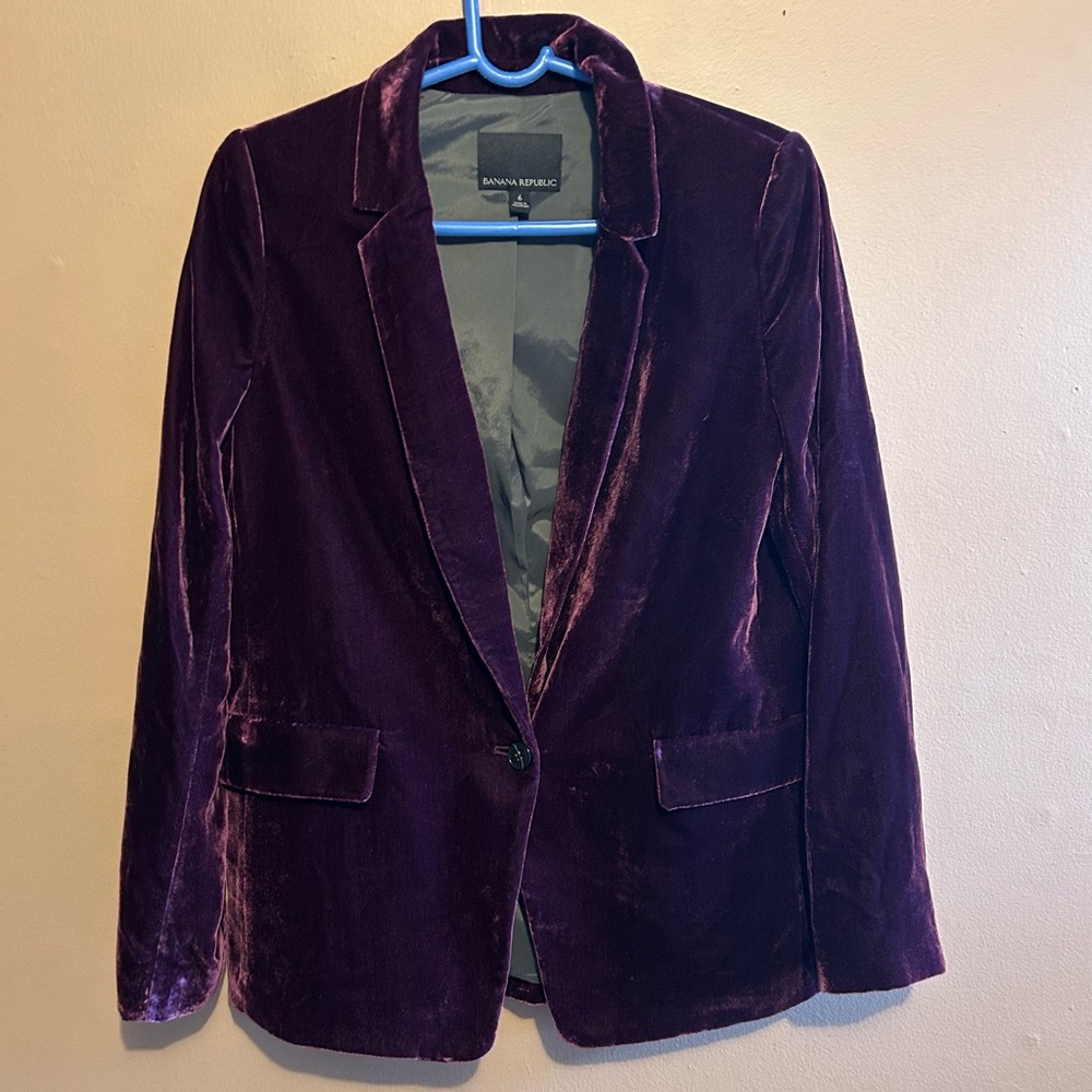 Banana Republic Purple Velvet Blazer